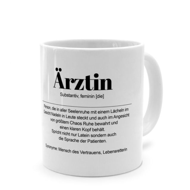 Tasse mit Definition 'Ärztin'