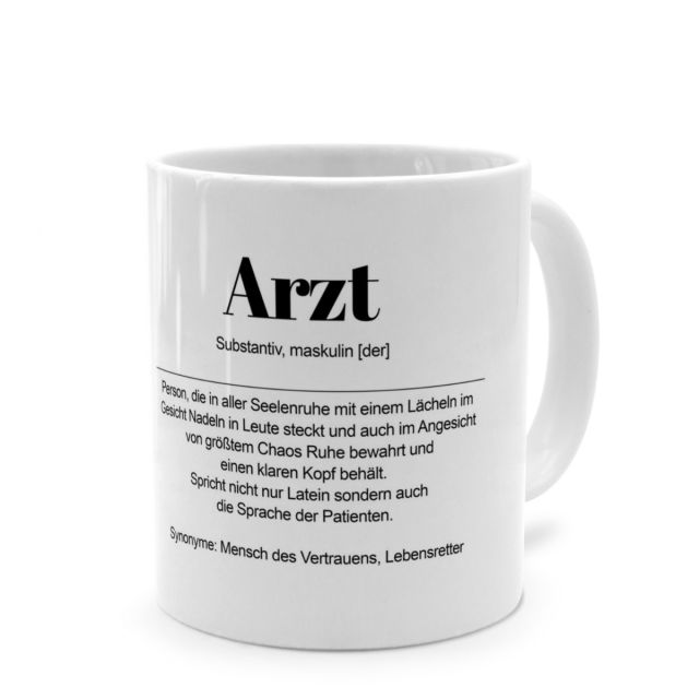 Tasse mit Definition 'Arzt'