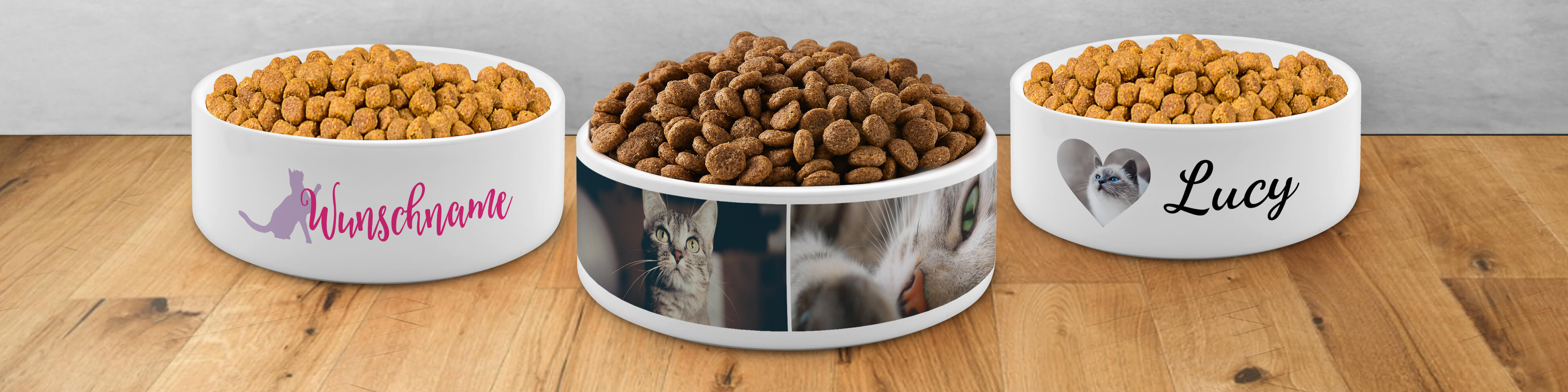Personalisierter Katzennapf mit eigenem Foto, Namen oder Text